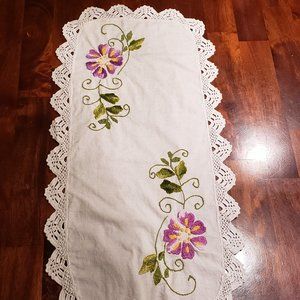 Vintage Purple Floral Doily - Rectangle